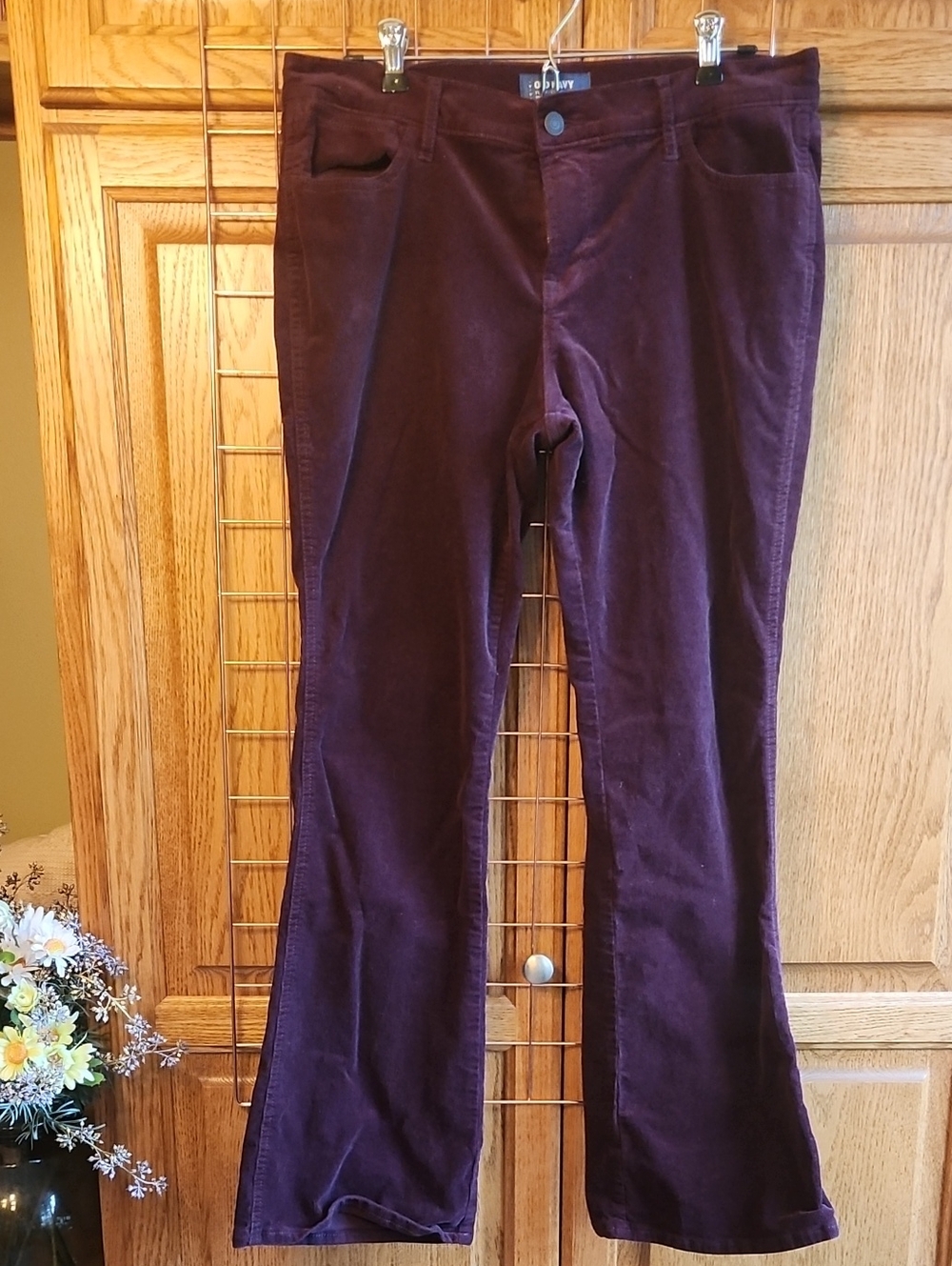 Old Navy Plum Corduroy Flare Pants, Size 12P